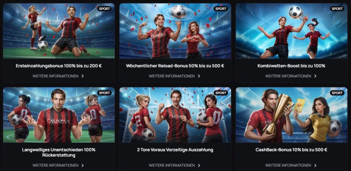 Casinova Bonus Deutschland – Anmeldung & Casino Spiele image 2