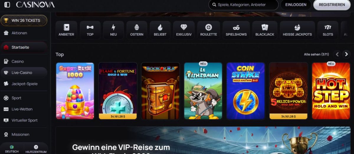 Casinova Casino Testbericht – Erfahrungen, Boni und Spielangebot für Deutschland image 1